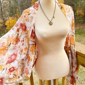 Lucky Brand floral kimono one size